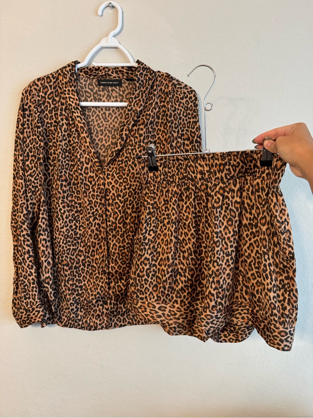 Something Navy XS Animal Print Pajama Set